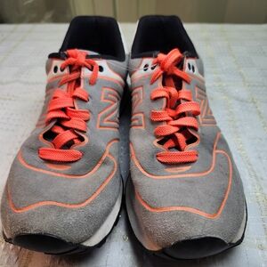 Women’s Athletic Shoes in Gray with Bright Orange Accents